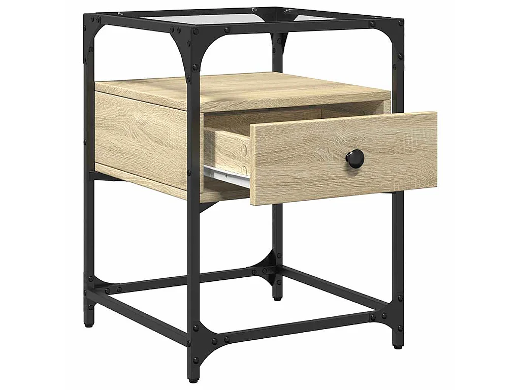 Nachtkastjes 2 st 40x40x55 cm bewerkt hout sonoma eikenkleurig