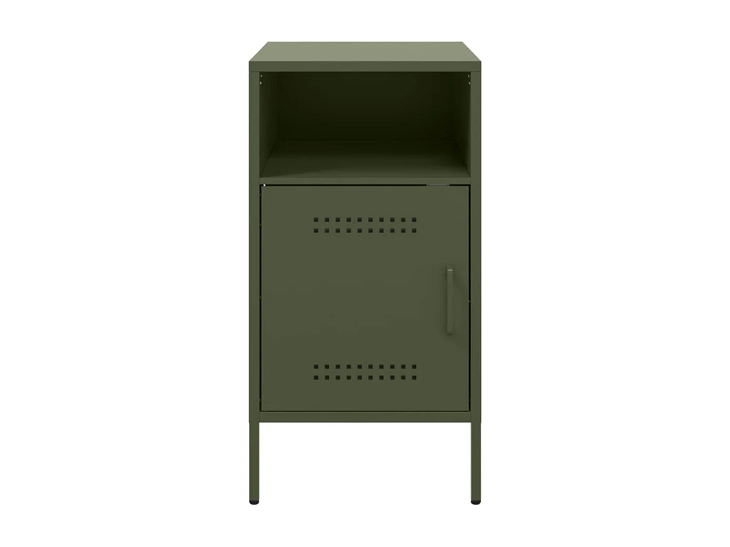 Table de chevet vert olive 36x39x68 cm acier