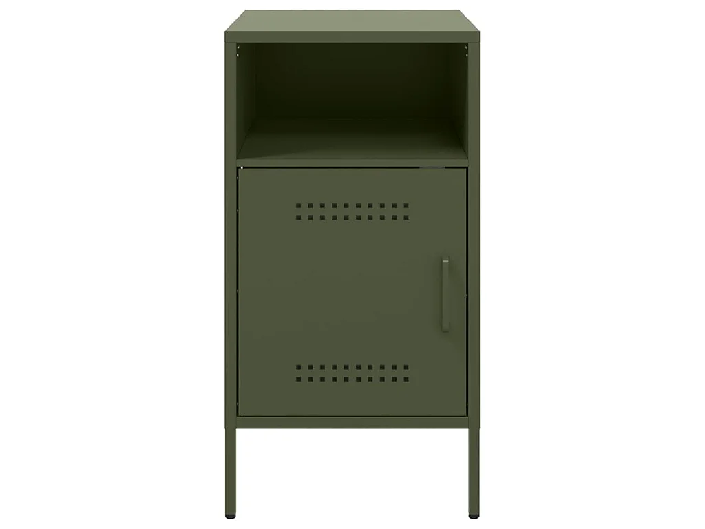 Mesa de cabeceira 36x39x68 cm aço verde-azeitona
