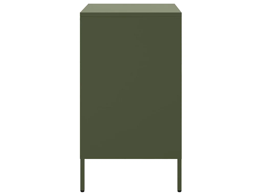 Mesa de cabeceira 36x39x68 cm aço verde-azeitona