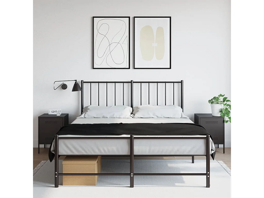 Tables de chevet 2 pcs noir 36x39x50,5 cm acier
