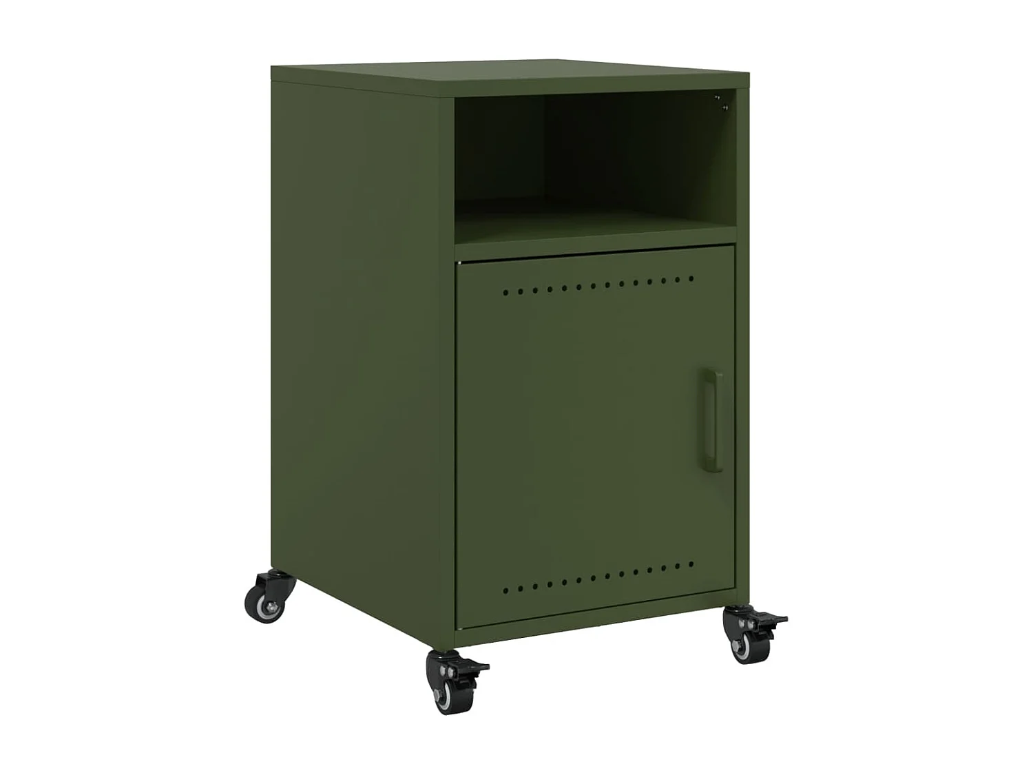 Tables de chevet 2 pcs vert olive 36x39x59 cm acier
