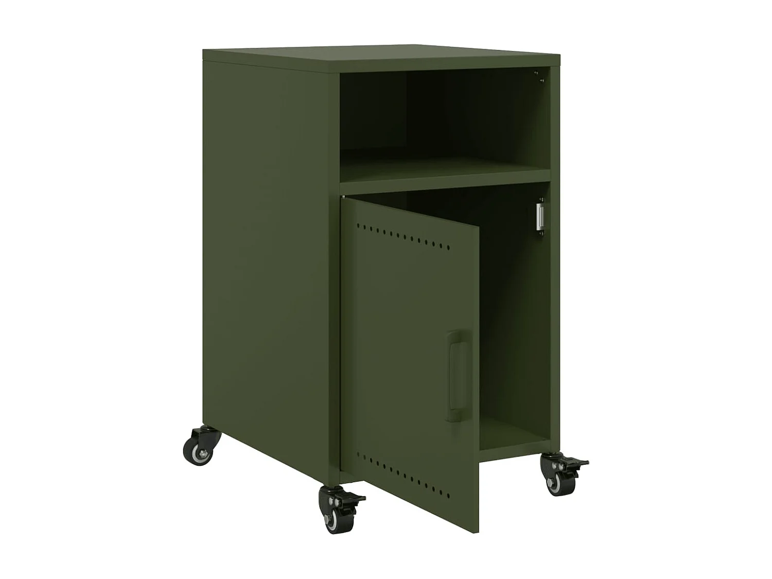 Tables de chevet 2 pcs vert olive 36x39x59 cm acier