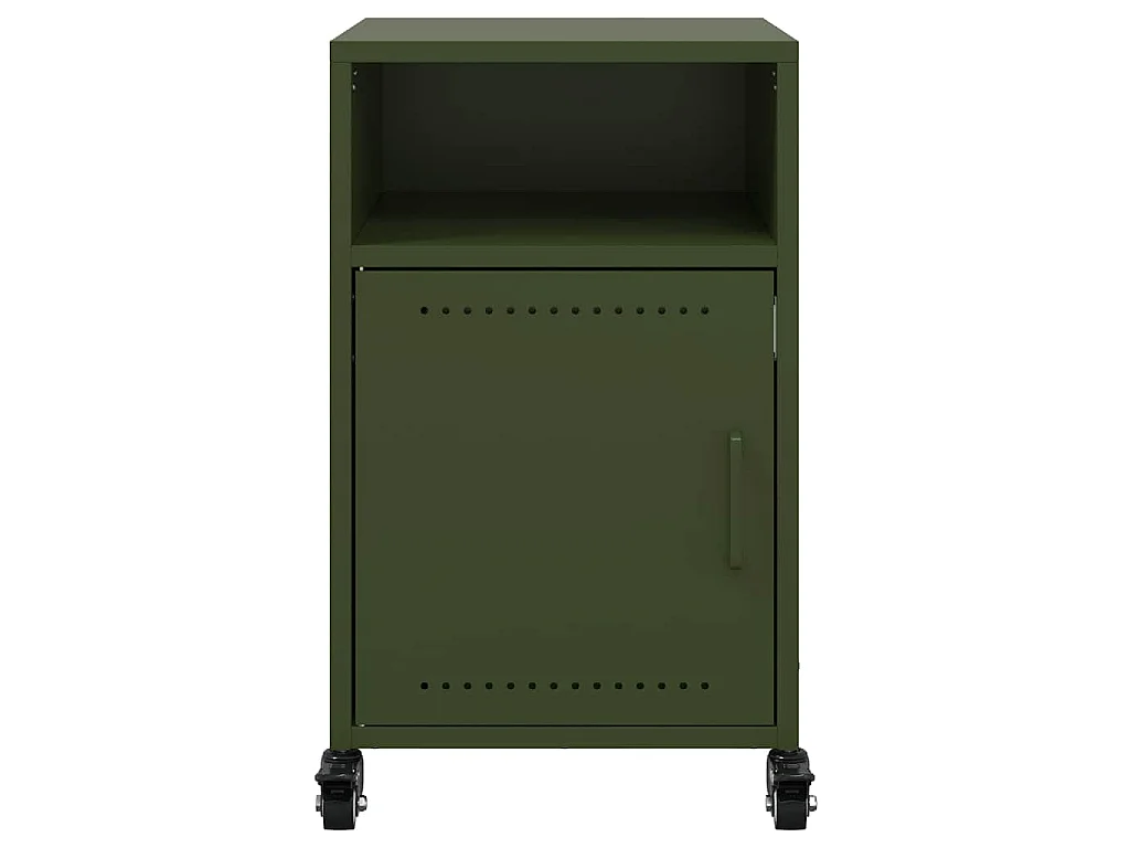 Tables de chevet 2 pcs vert olive 36x39x59 cm acier