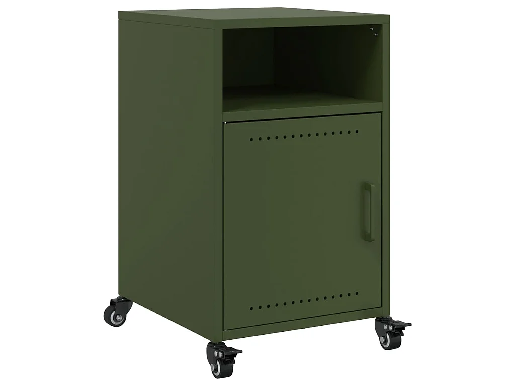 Tables de chevet 2 pcs vert olive 36x39x59 cm acier