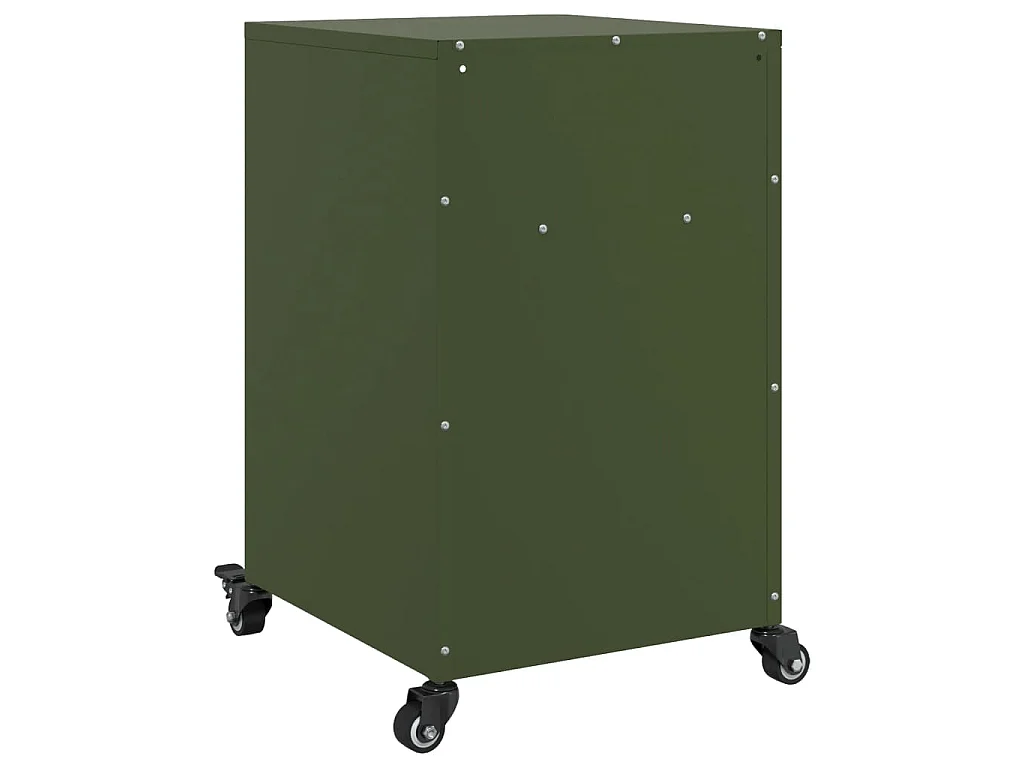 Tables de chevet 2 pcs vert olive 36x39x59 cm acier