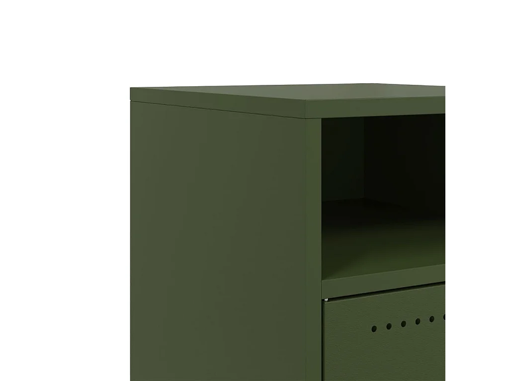 Tables de chevet 2 pcs vert olive 36x39x59 cm acier