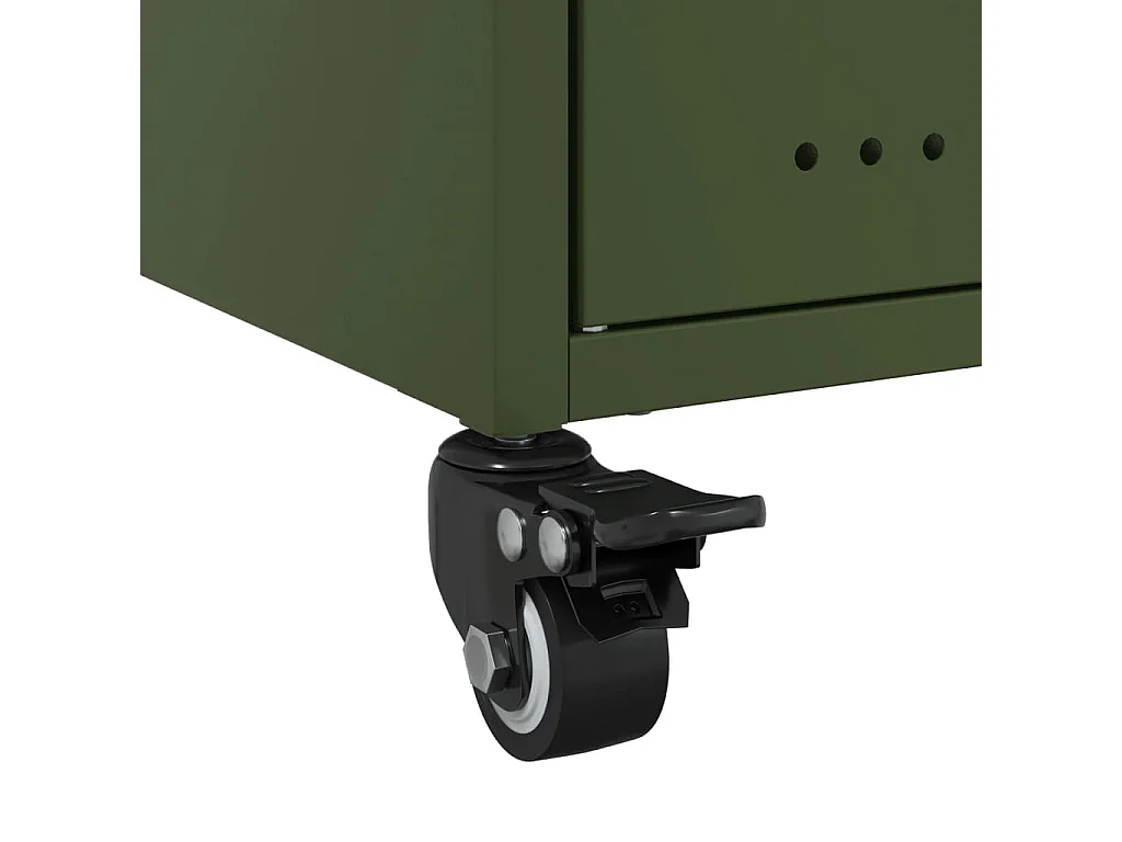 Tables de chevet 2 pcs vert olive 36x39x59 cm acier