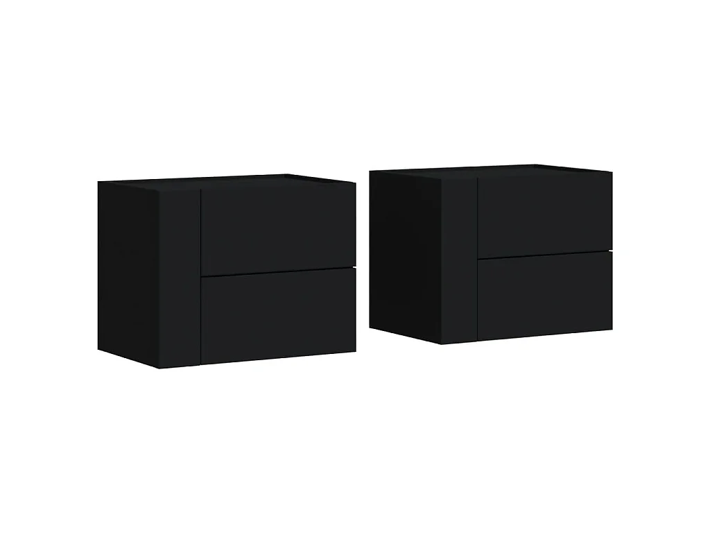 Wand-Nachttische 2 Stk. Schwarz 45x30x35 cm