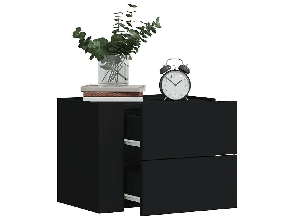 Wand-Nachttische 2 Stk. Schwarz 45x30x35 cm