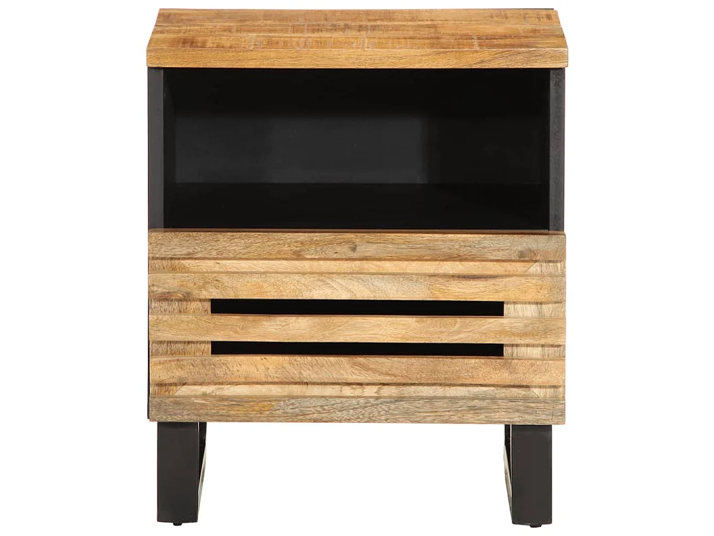 Nachttische 2 Stk. 40x34x46 cm Raues Mangoholz