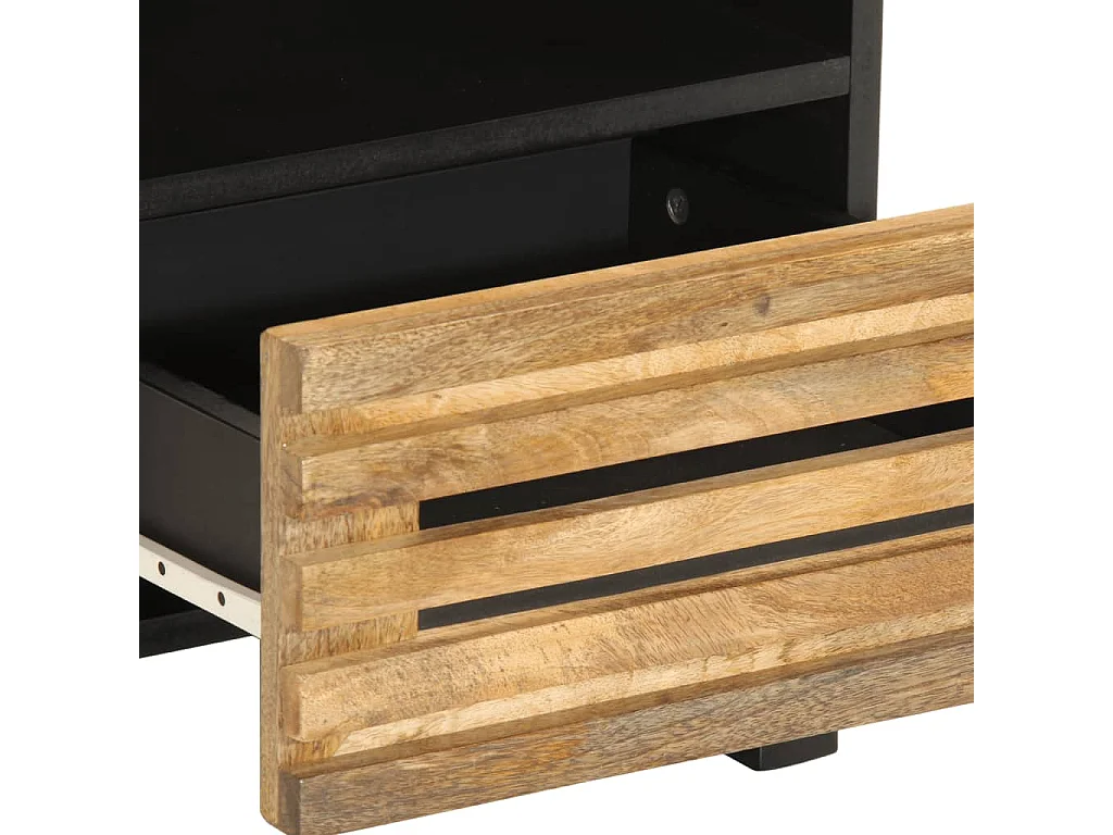 Nachttische 2 Stk. 40x34x46 cm Raues Mangoholz