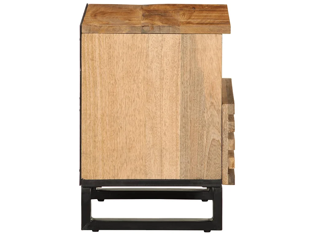 Nachttische 2 Stk. 40x34x46 cm Raues Mangoholz