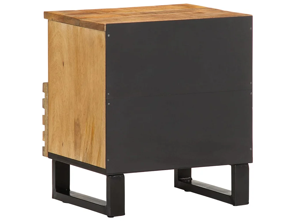 Nachttische 2 Stk. 40x34x46 cm Raues Mangoholz