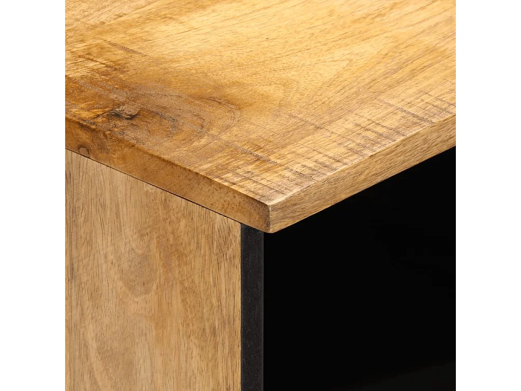 Nachttische 2 Stk. 40x34x46 cm Raues Mangoholz