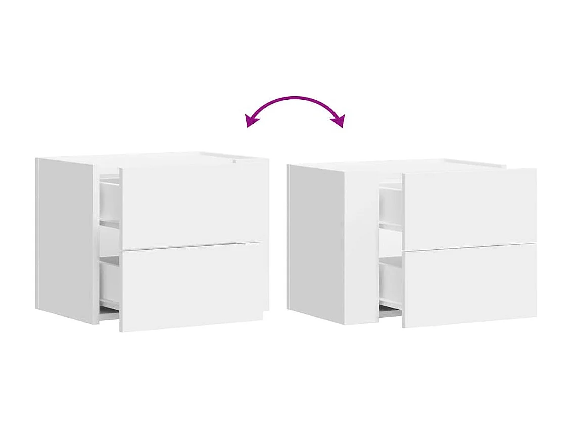 Wand-Nachttisch Weiß 45x30x35 cm