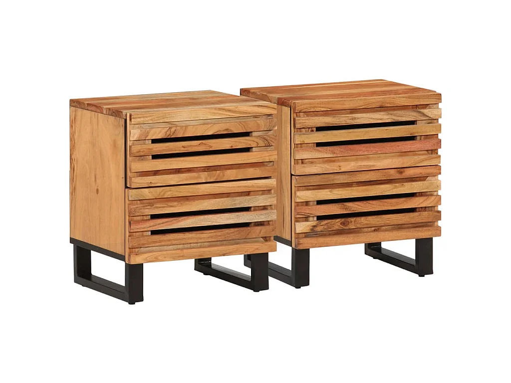 Nachtkastjes 2 st 40x34x46 cm massief acaciahout