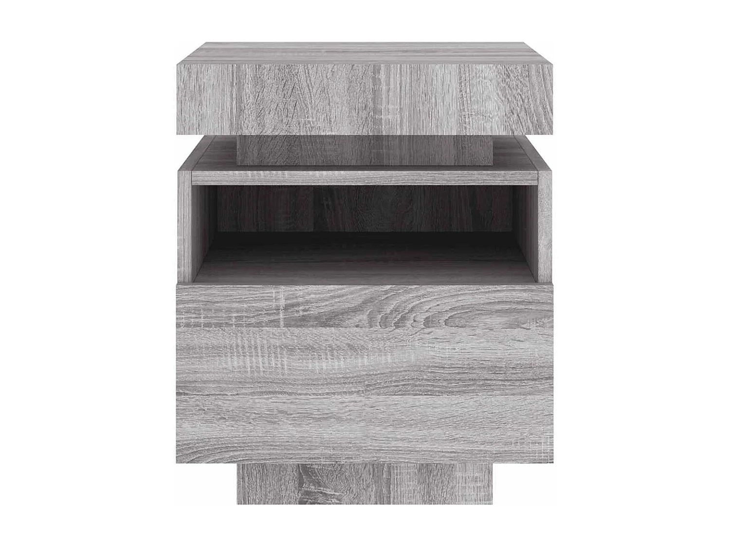 Armoires de chevet avec lumières LED 2 pcs sonoma gris