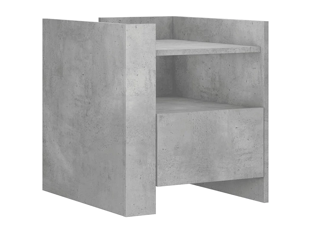 Comodino Grigio Cemento 45x50x50 cm in Truciolato