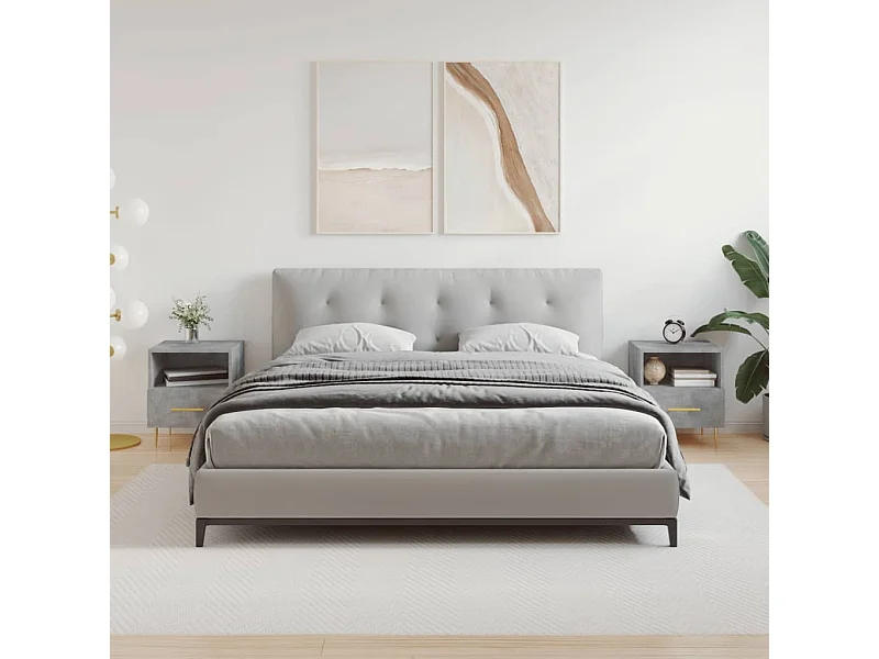 Nachttische 2 Stk. Betongrau 40x35x47,5 cm Holzwerkstoff