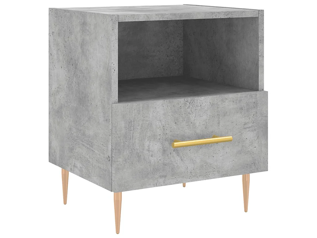 Nachtkastjes 2 st 40x35x47,5 cm bewerkt hout betongrijs
