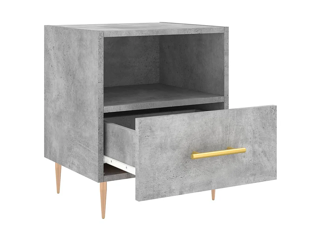 Nachtkastjes 2 st 40x35x47,5 cm bewerkt hout betongrijs