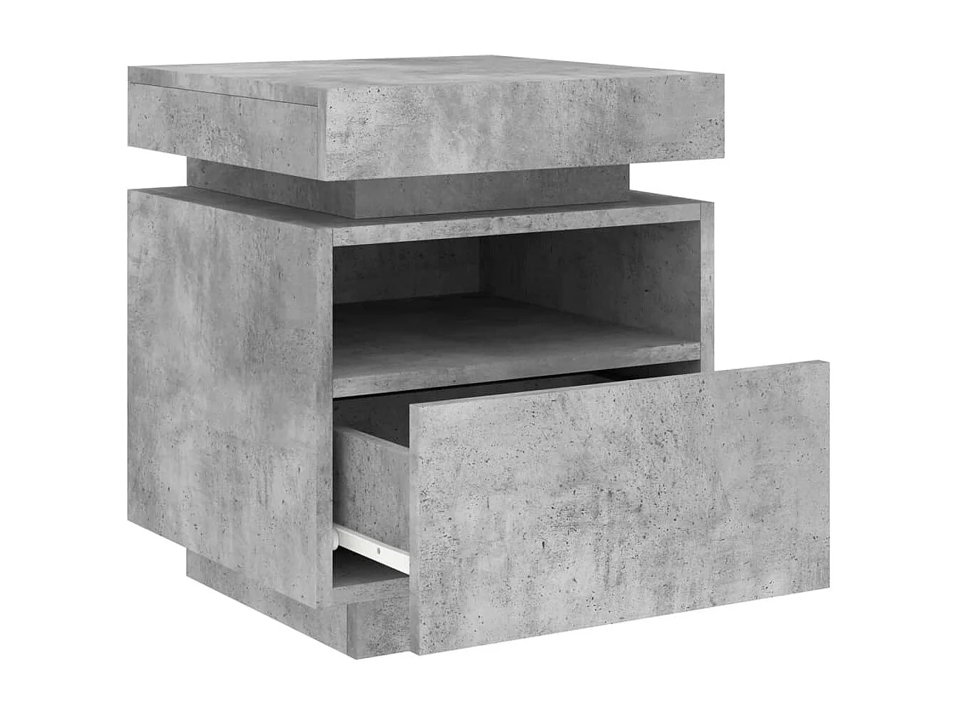 Armoire de chevet avec lumières LED gris béton 40x39x48,5 cm