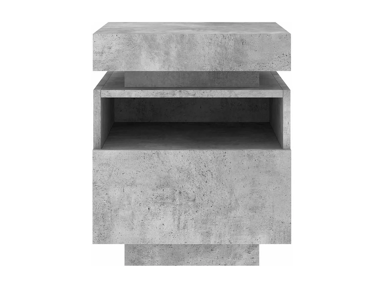 Armoire de chevet avec lumières LED gris béton 40x39x48,5 cm