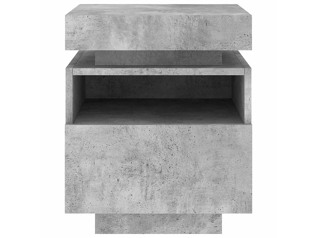 Nachttisch mit LED-Leuchten Betongrau 40x39x48,5 cm