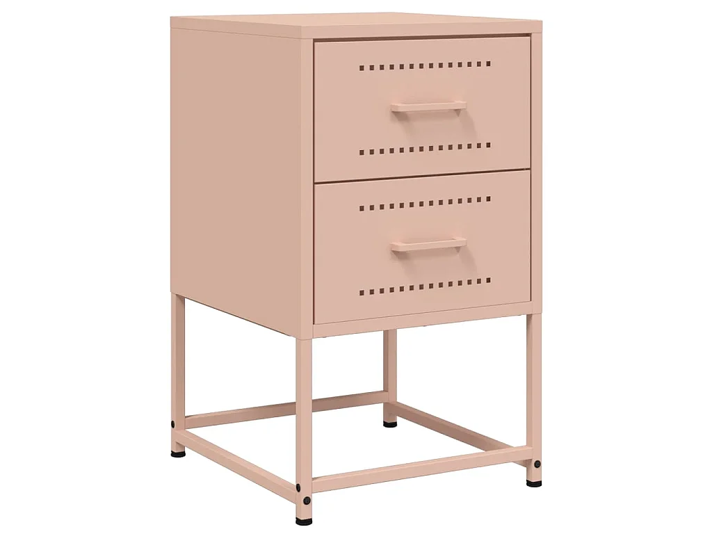 Table de chevet rose 36x39x60,5 cm acier