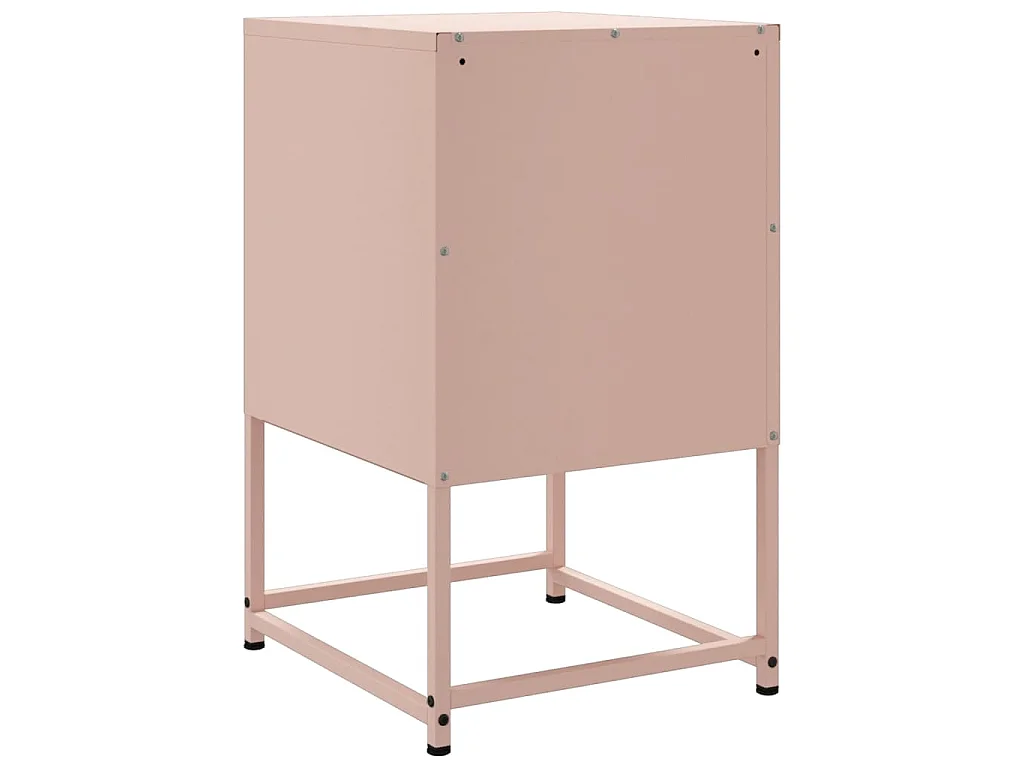Table de chevet rose 36x39x60,5 cm acier