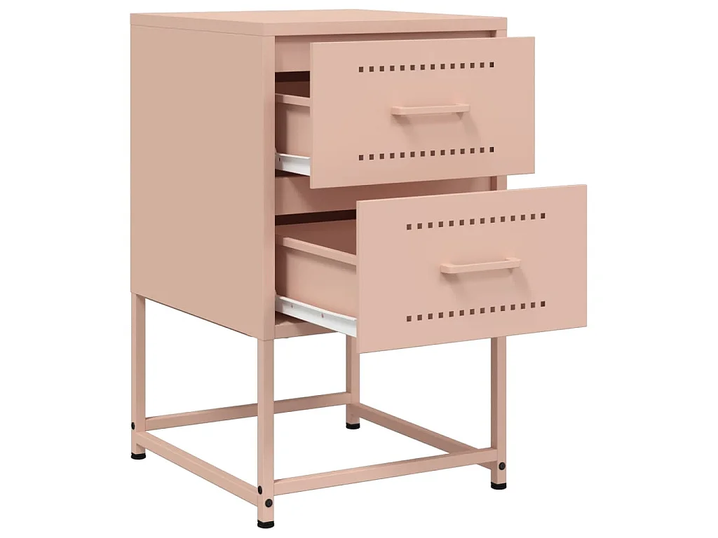 Table de chevet rose 36x39x60,5 cm acier