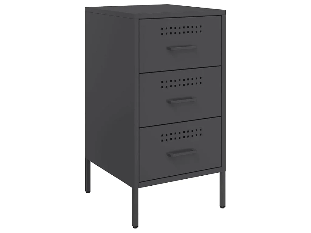 Tables de chevet 2 pcs noir 36x39x68 cm acier