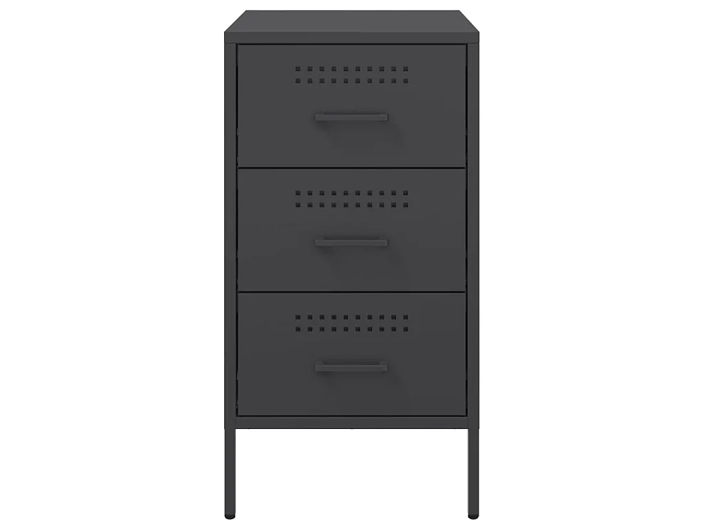 Tables de chevet 2 pcs noir 36x39x68 cm acier