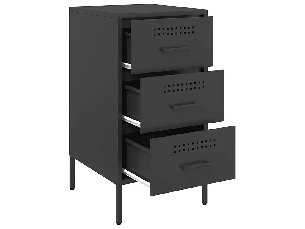 Tables de chevet 2 pcs noir 36x39x68 cm acier