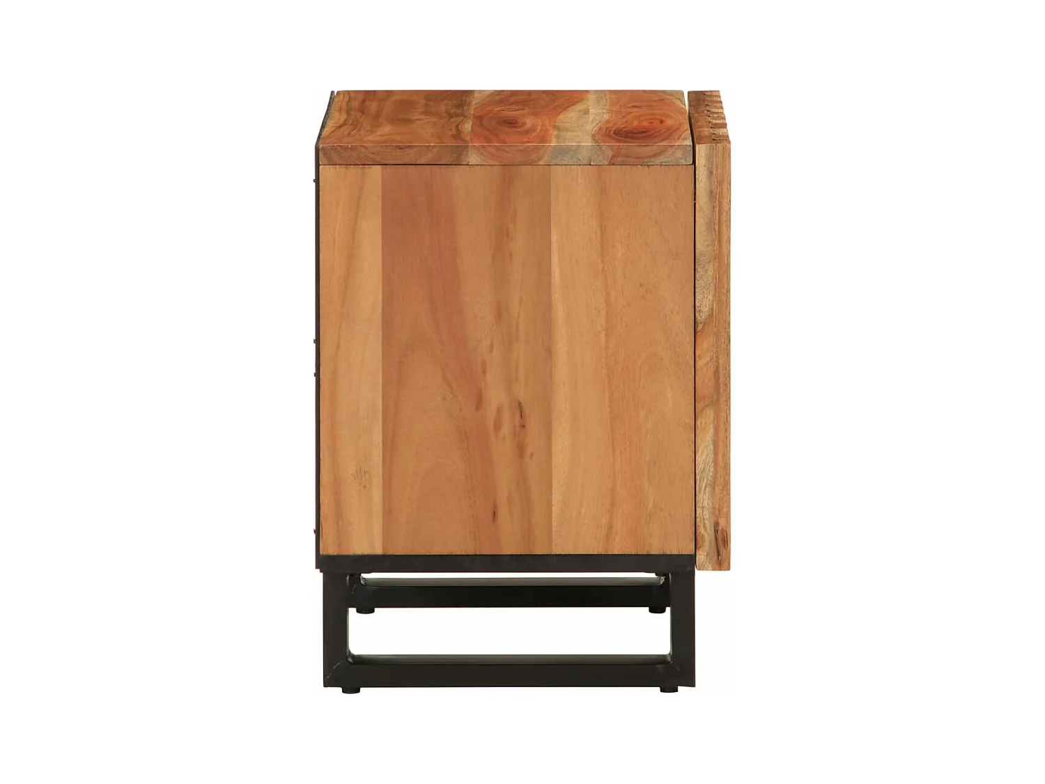 Mesita de noche de madera maciza de acacia 40x34x46 cm