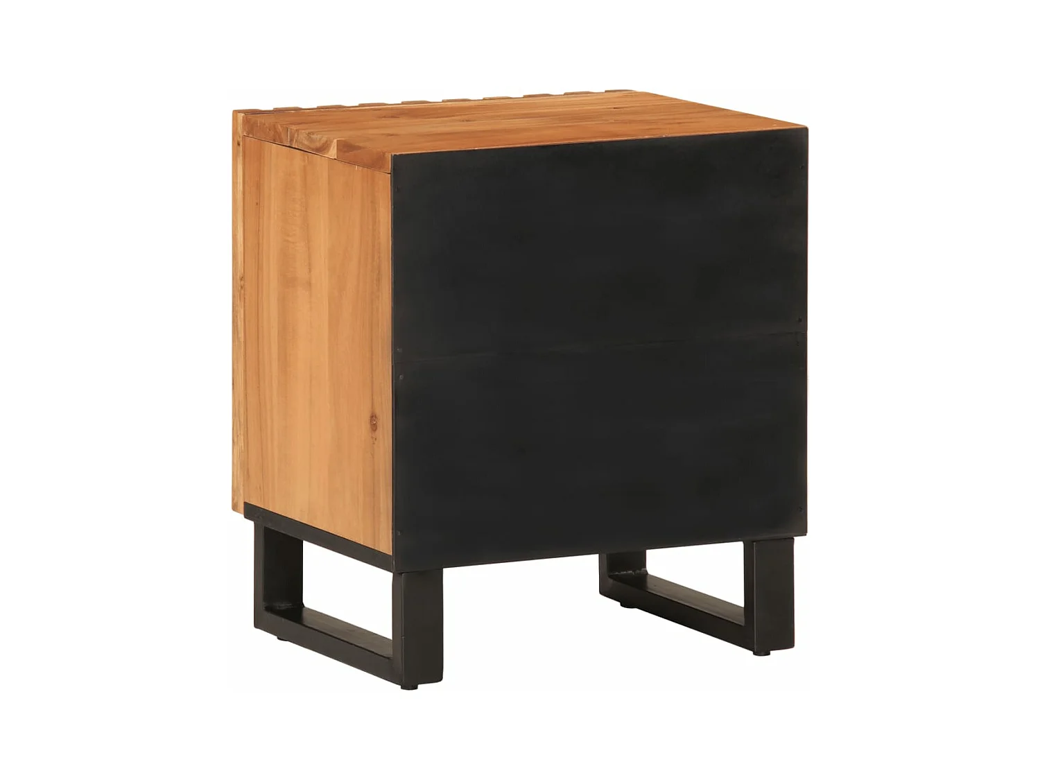 Mesita de noche de madera maciza de acacia 40x34x46 cm