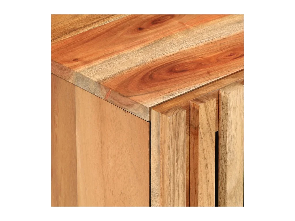 Mesita de noche de madera maciza de acacia 40x34x46 cm