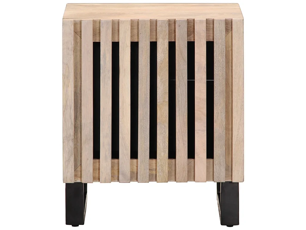 Tables de chevet 2 pcs 40x34x46 cm bois manguier massif blanchi