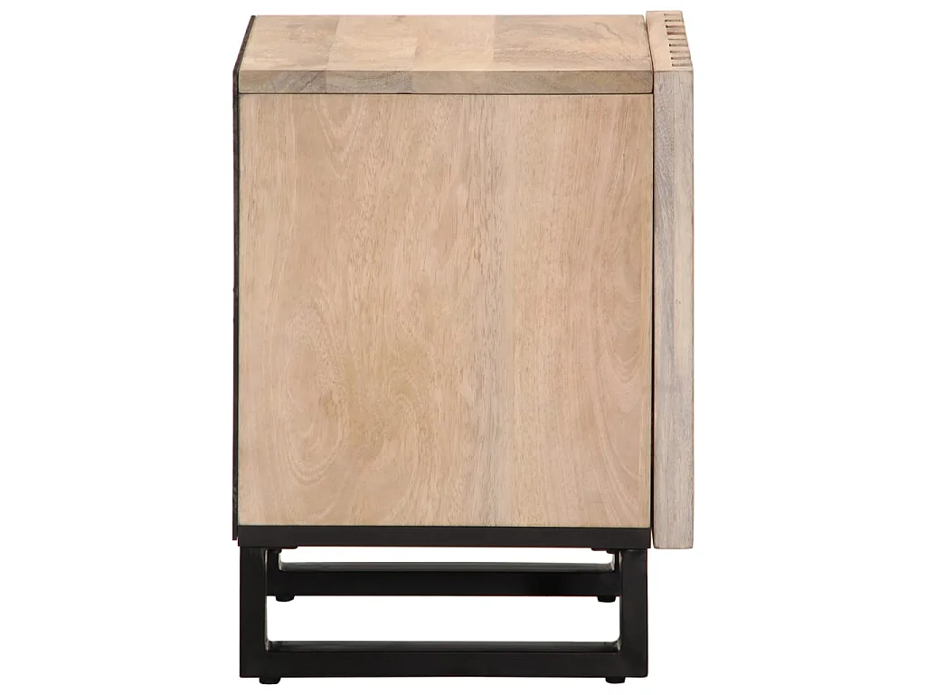 Tables de chevet 2 pcs 40x34x46 cm bois manguier massif blanchi