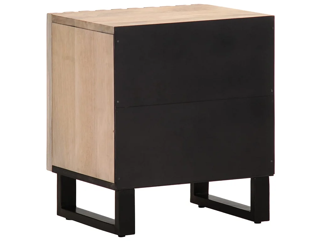 Tables de chevet 2 pcs 40x34x46 cm bois manguier massif blanchi