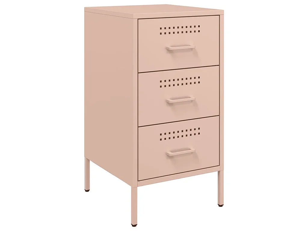 Nachttische 2 Stk. Rosa 36x39x68 cm Stahl