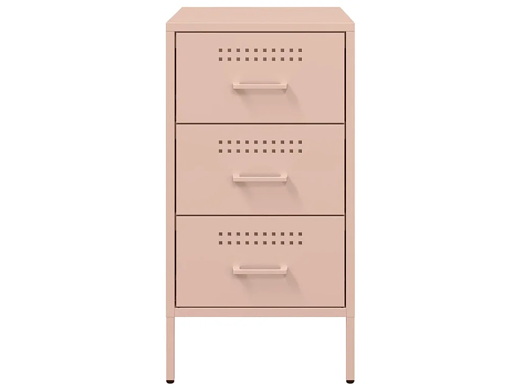 Nachttische 2 Stk. Rosa 36x39x68 cm Stahl