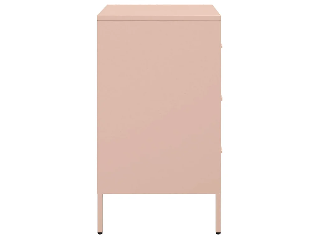 Nachttische 2 Stk. Rosa 36x39x68 cm Stahl