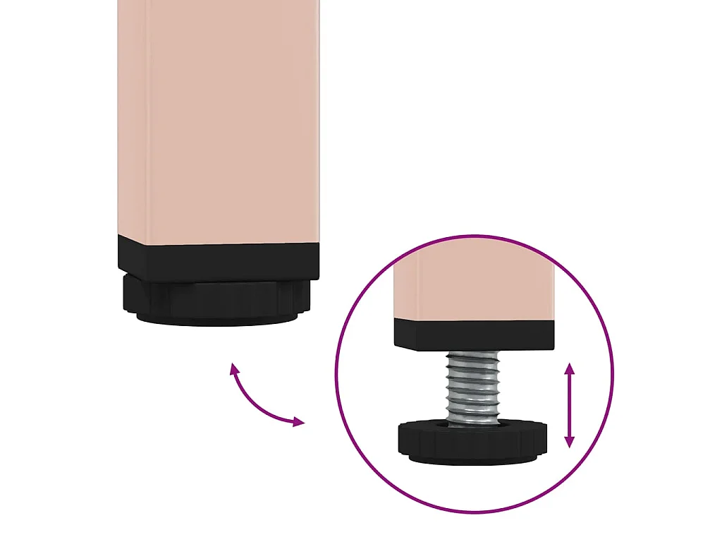 Nachttische 2 Stk. Rosa 36x39x68 cm Stahl