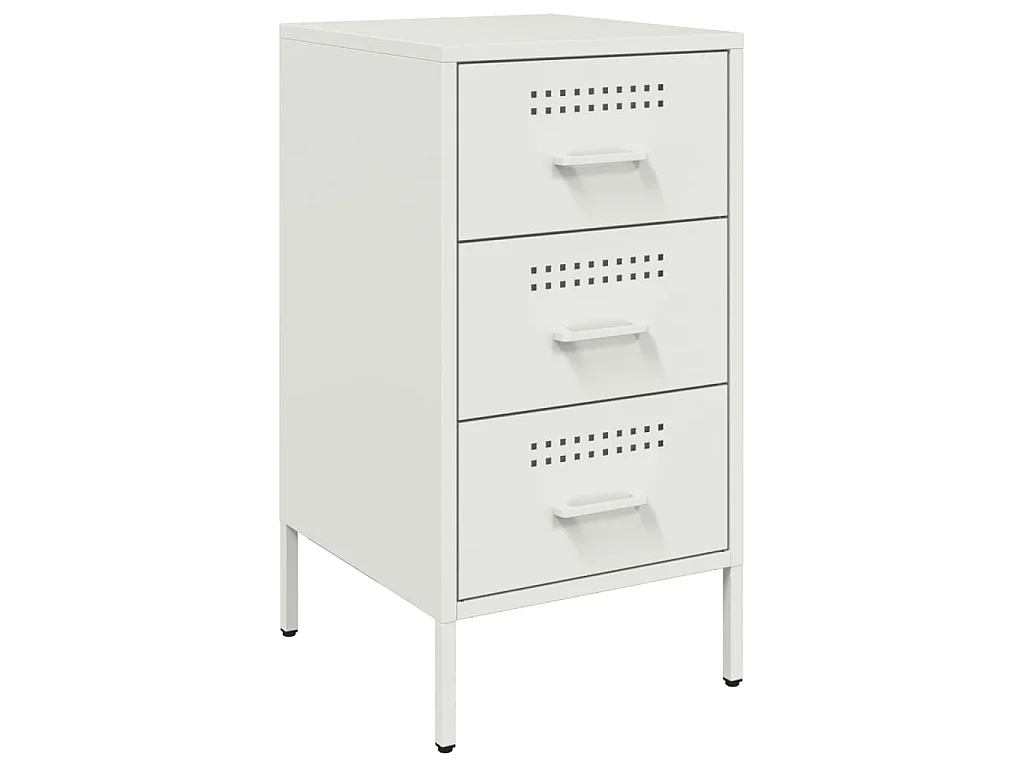 Nachttisch Weiß 36x39x68 cm Stahl