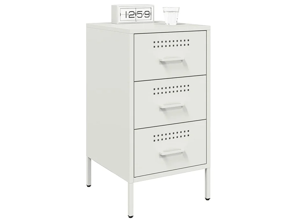 Nachttisch Weiß 36x39x68 cm Stahl