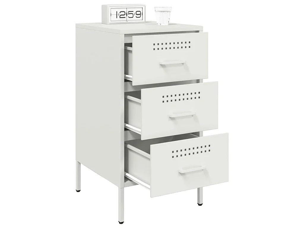 Nachttisch Weiß 36x39x68 cm Stahl