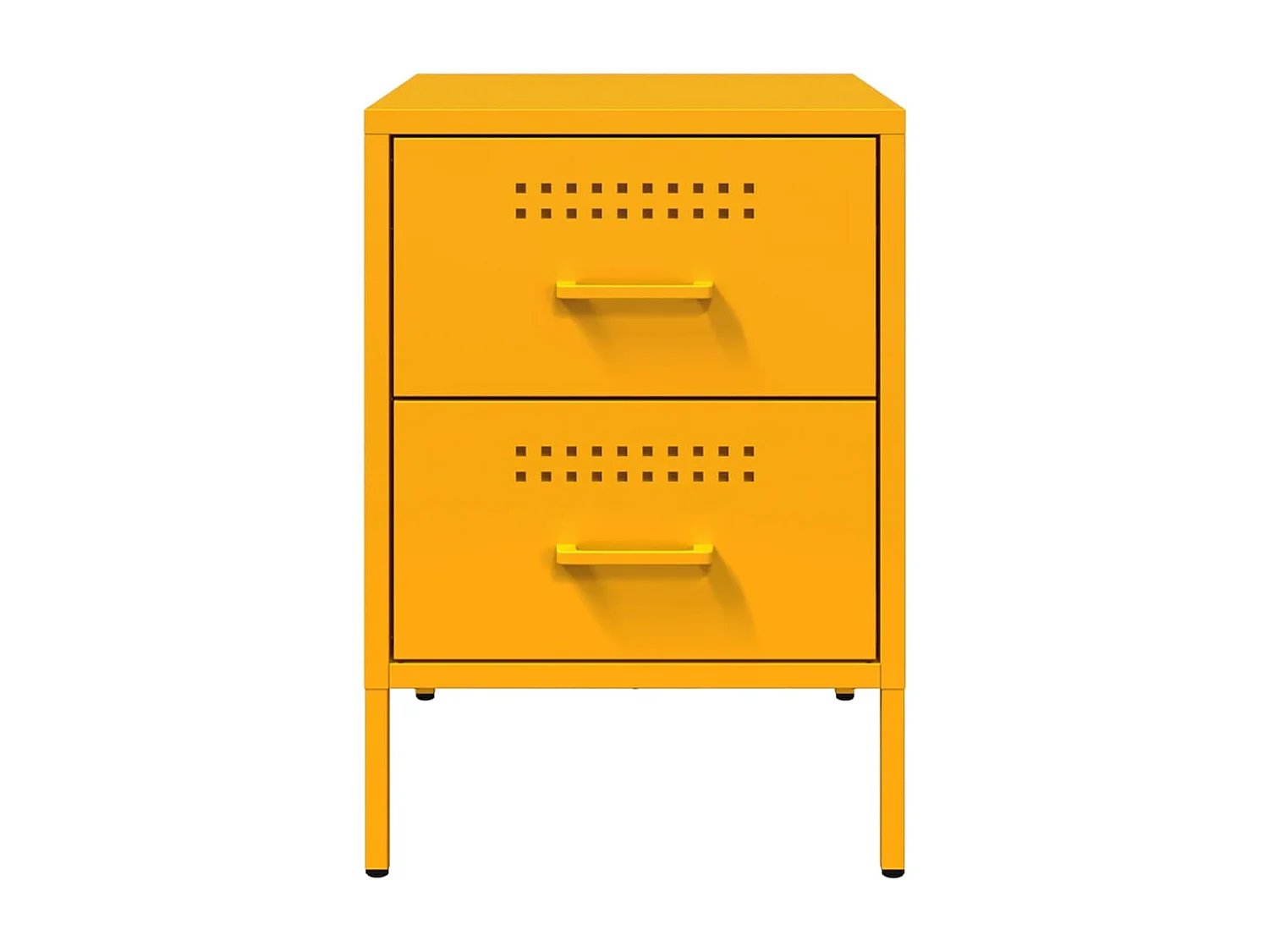 Comodini 2 pz Giallo Senape 36x39x50,5 cm in Acciaio