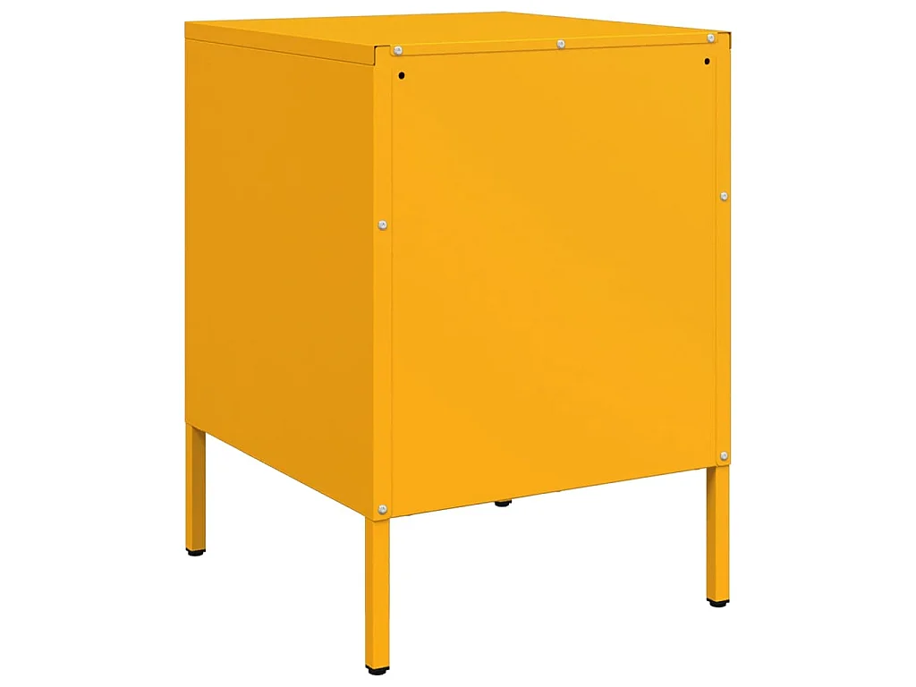 Nachtkastjes 2 st 36x39x50,5 cm staal mosterdgeel